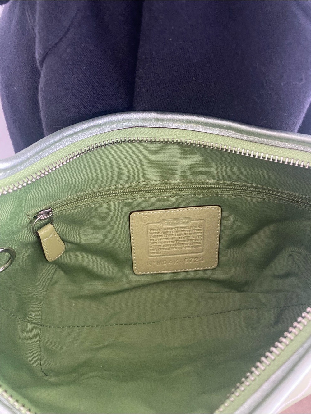 Coach Green Signature Canvas Shoulder Bag with Tan Leather Trim - Picture 11 of 12